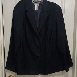 Villager Liz Claiborne Women Black Career Blazer Fully Lined . NWOT Size 24W